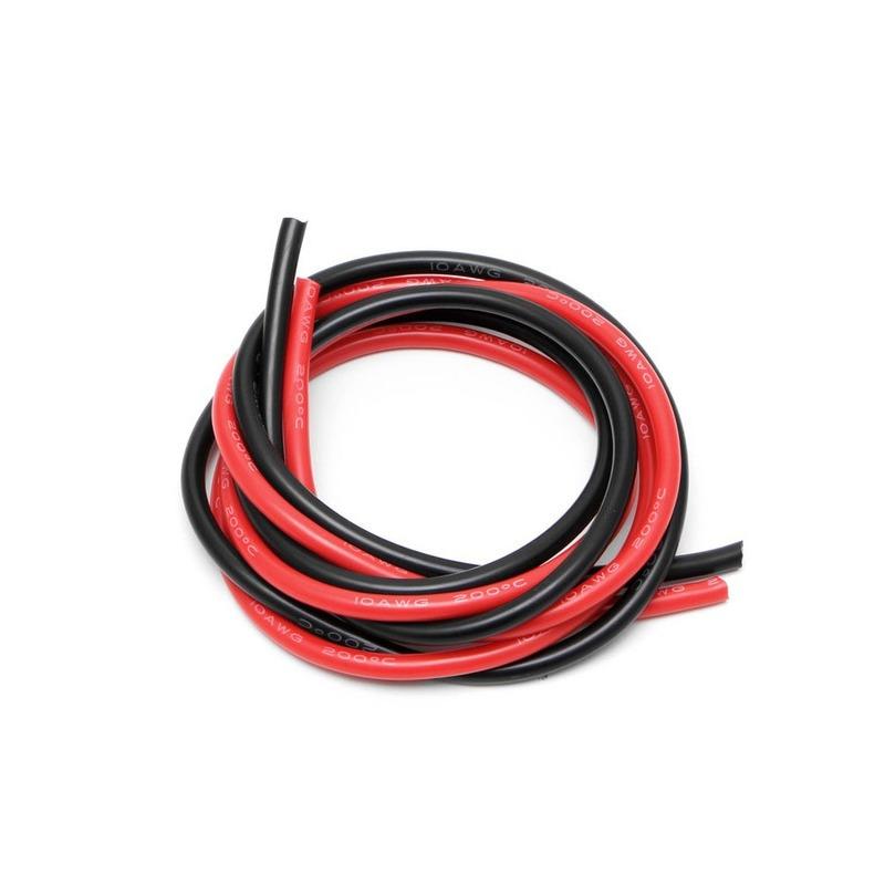 10 & 12 AWG silicone wires in Black/Red 10cm (various size - tailored)